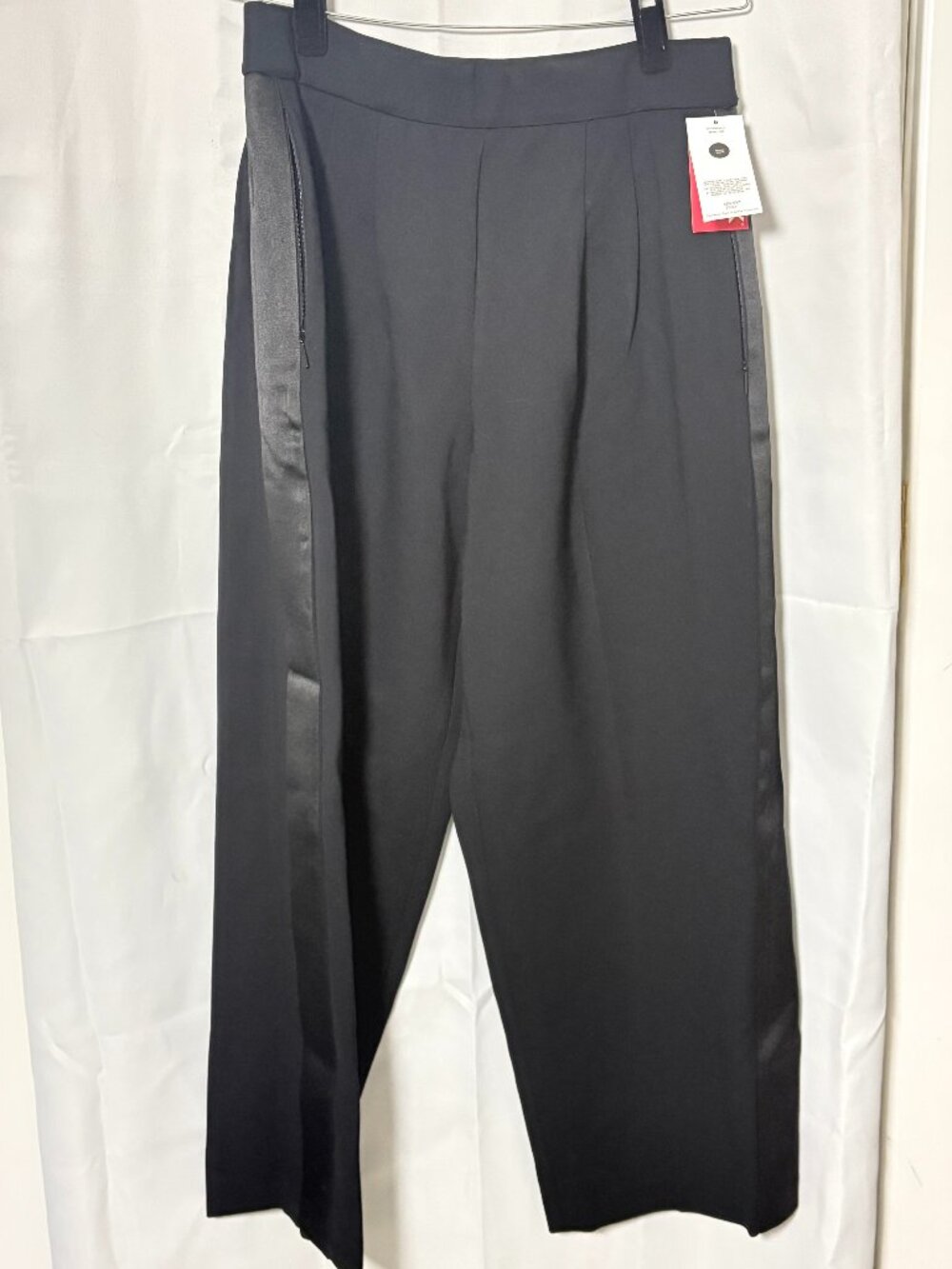 NWT SPANX Ponte Pleated Barrel Leg Trousers Black Size 6